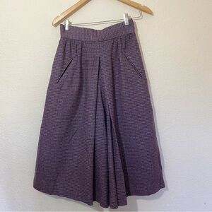 Vintage Purple Plaid Wool Divided Skirt
